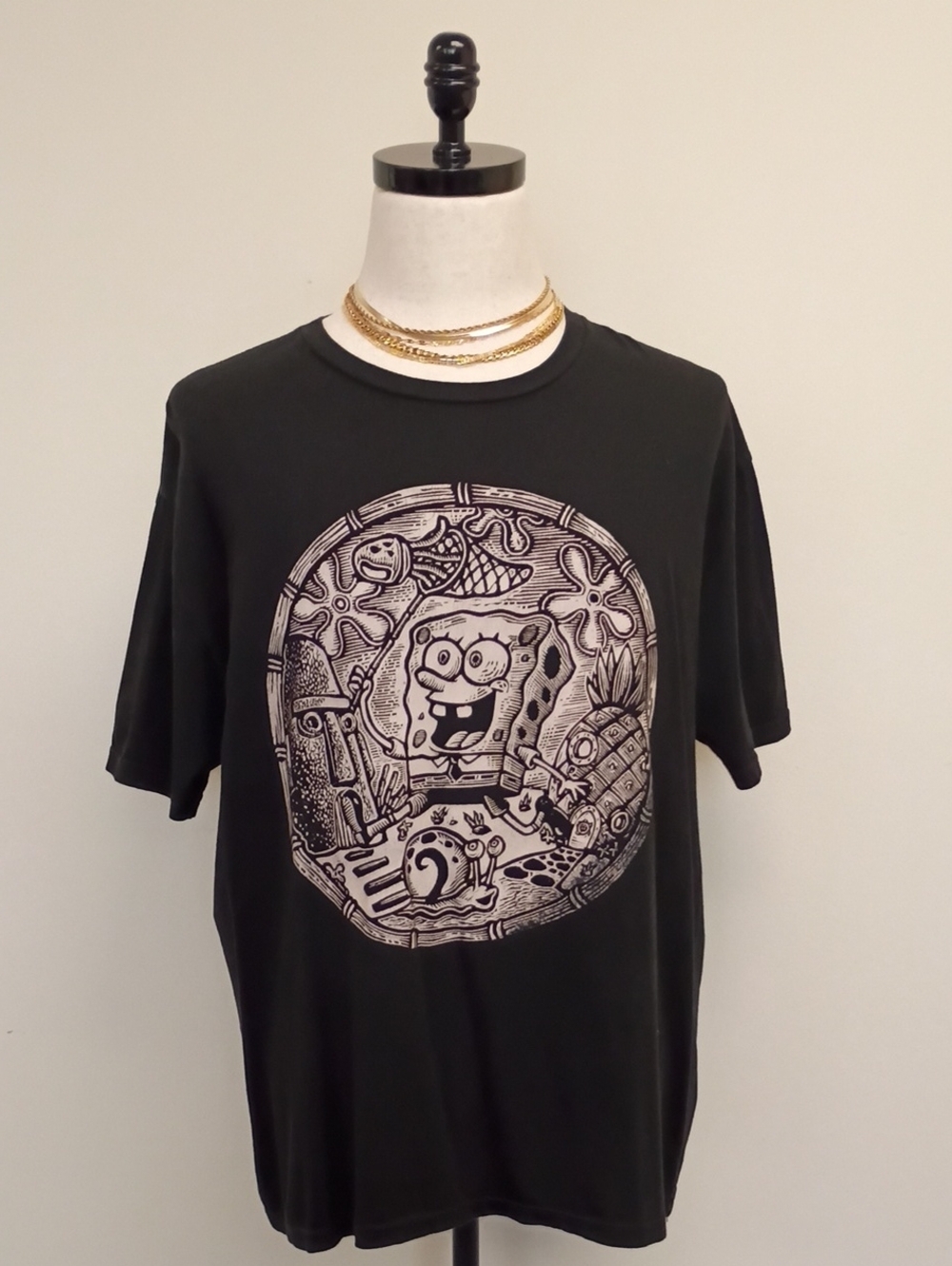 Nickelodeon SpongeBob SquarePants Graphic T Shirt Black Men’s Size XL